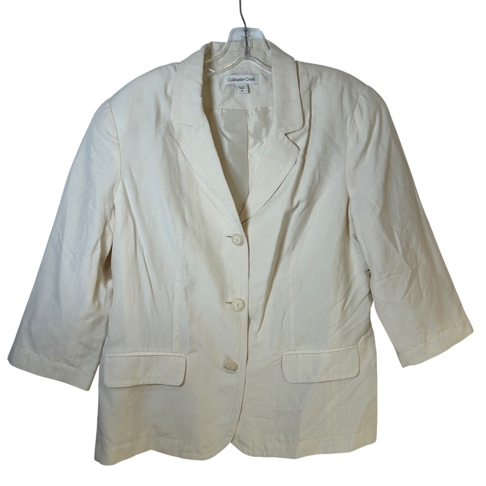 Coldwater Creek Whisper Soft Blazer Cream Ivory Size 14